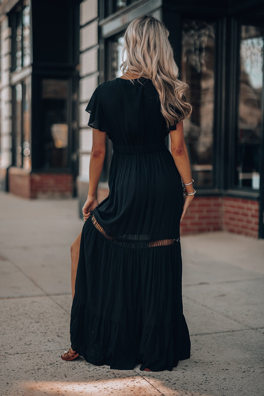 Skylar Embroidered Maxi Dress (Black) FINAL SALE