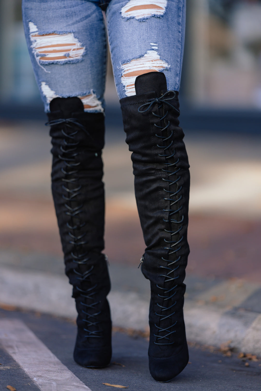 Maddox Lace Up Boot (Black) FINAL SALE