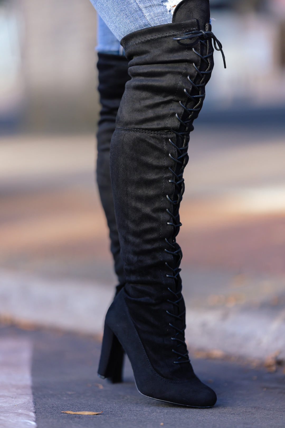 Maddox Lace Up Boot (Black) FINAL SALE