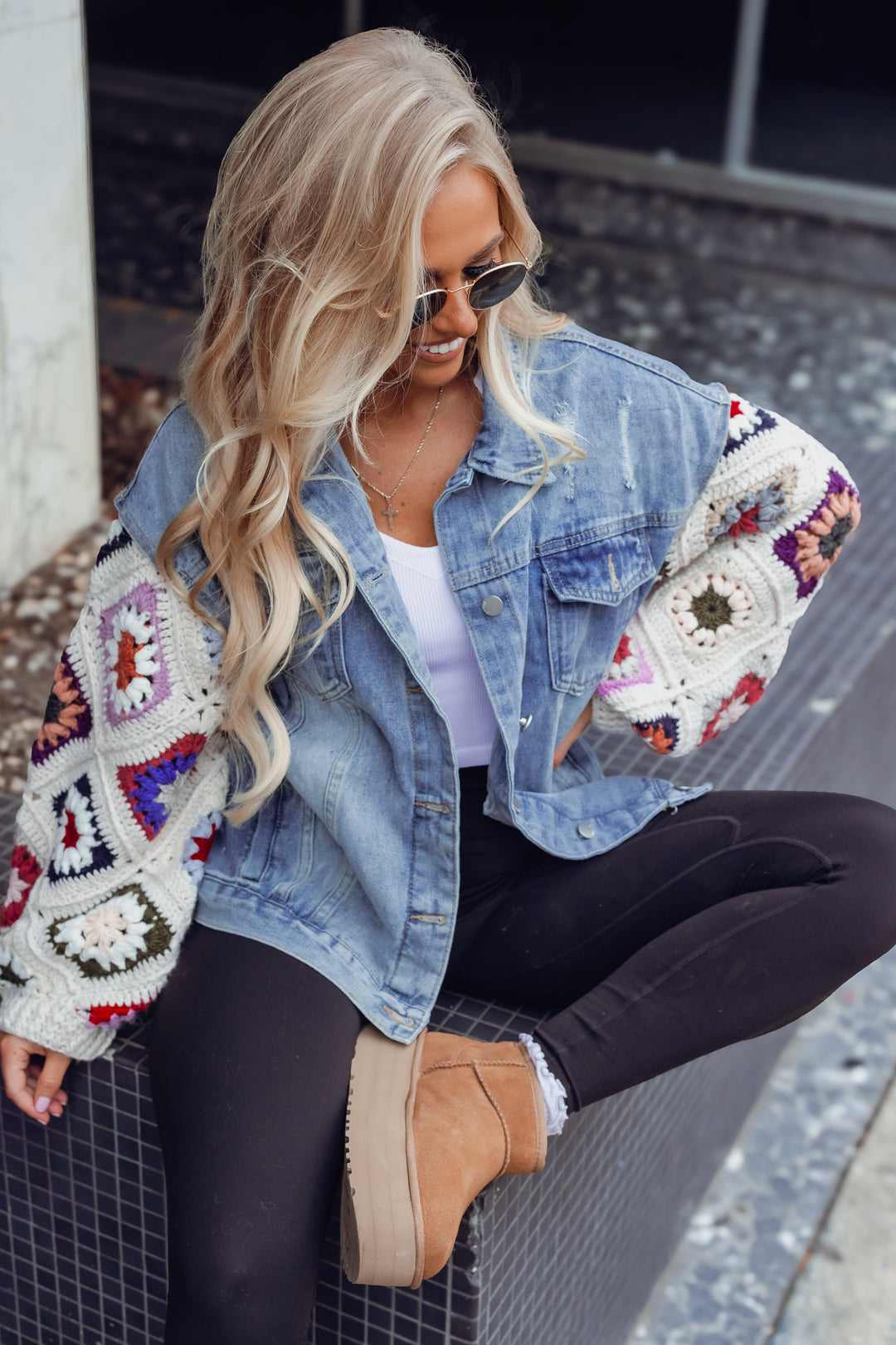 Crochet Denim Jacket