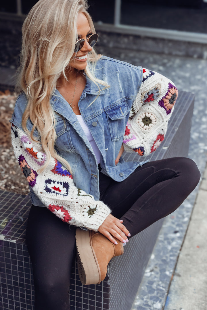 Crochet Denim Jacket