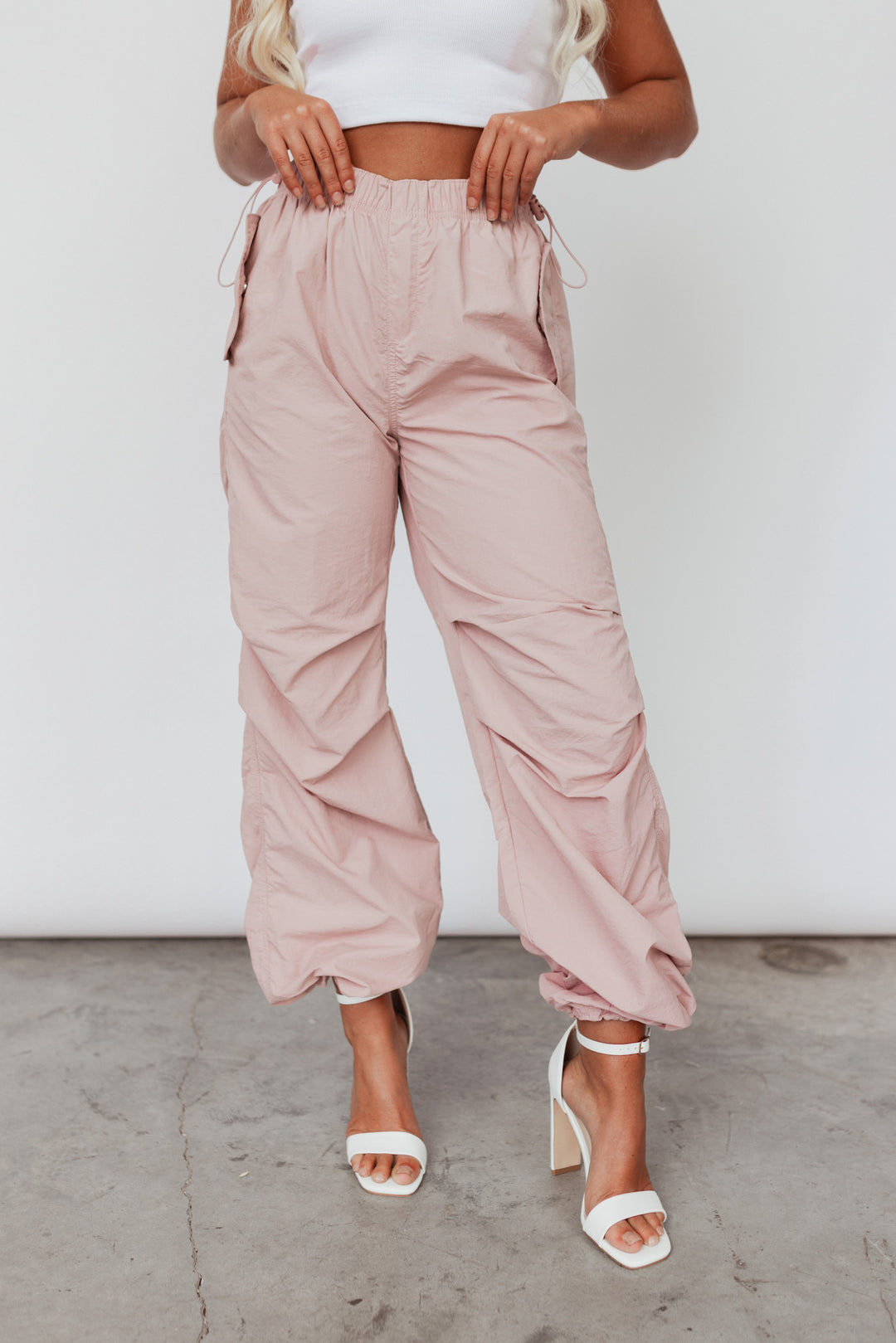 Essentials Parachute Pants (Pink) FINAL SALE