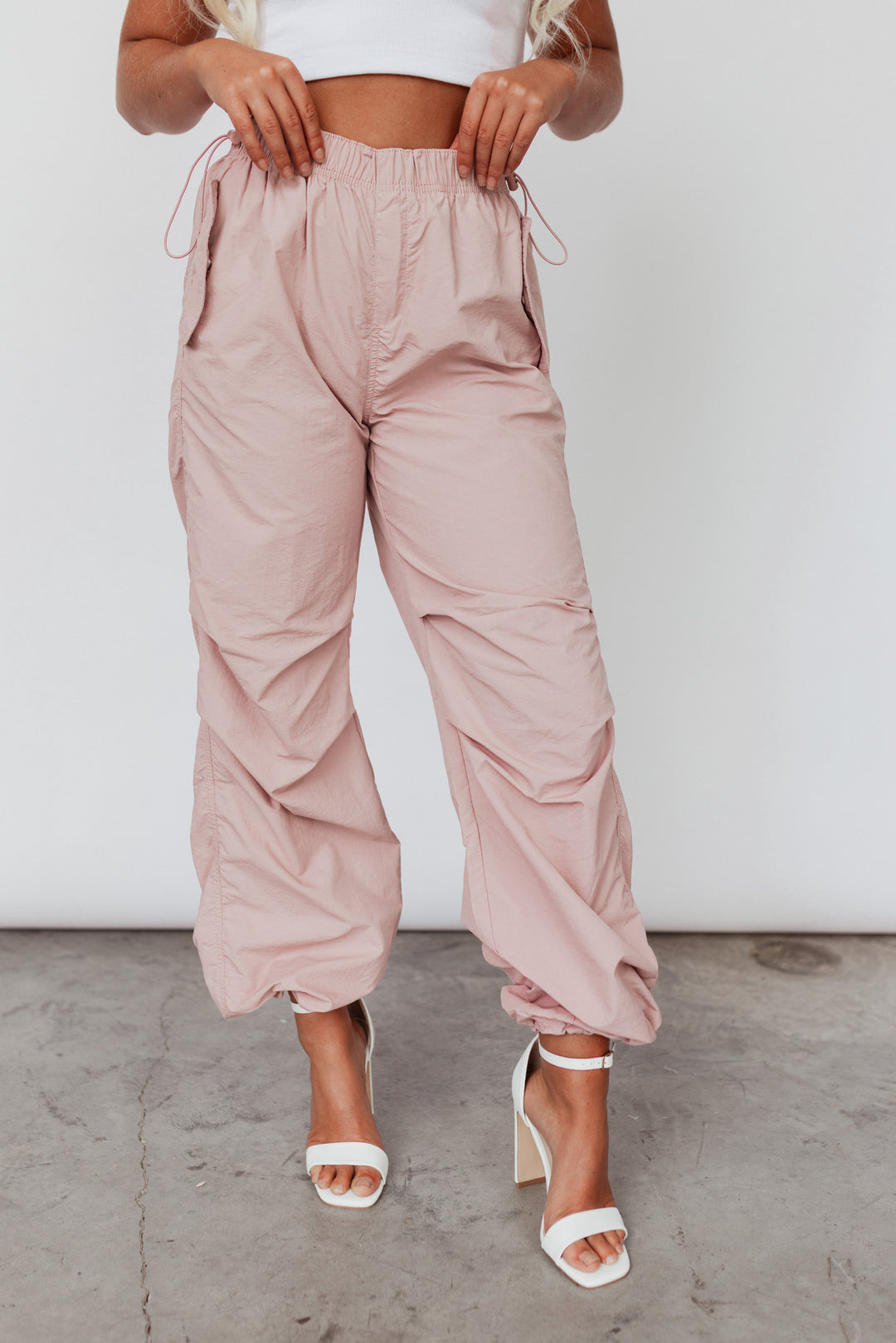 Essentials Parachute Pants (Pink) FINAL SALE