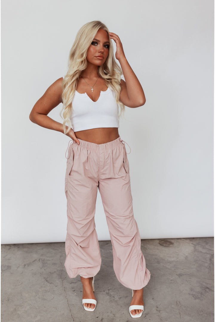 Essentials Parachute Pants (Pink) FINAL SALE