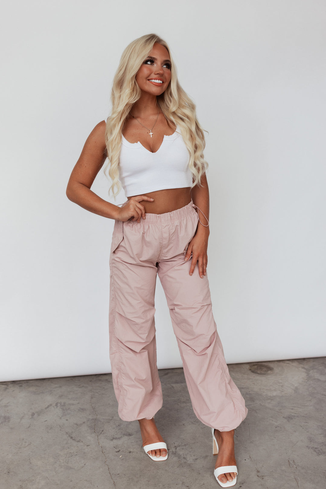 Essentials Parachute Pants (Pink) FINAL SALE