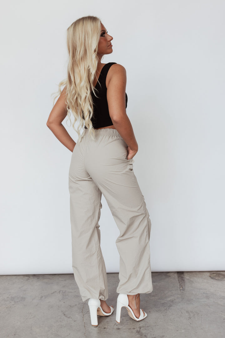 Essentials Parachute Pants (Stone) FINAL SALE