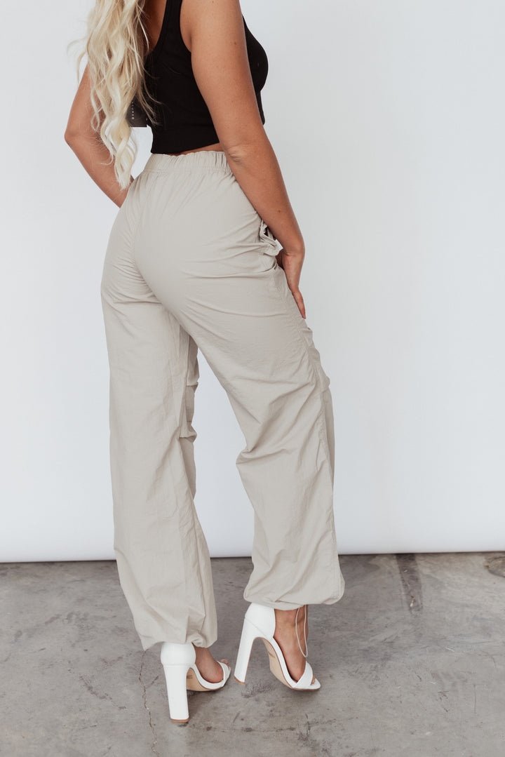 Essentials Parachute Pants (Stone) FINAL SALE