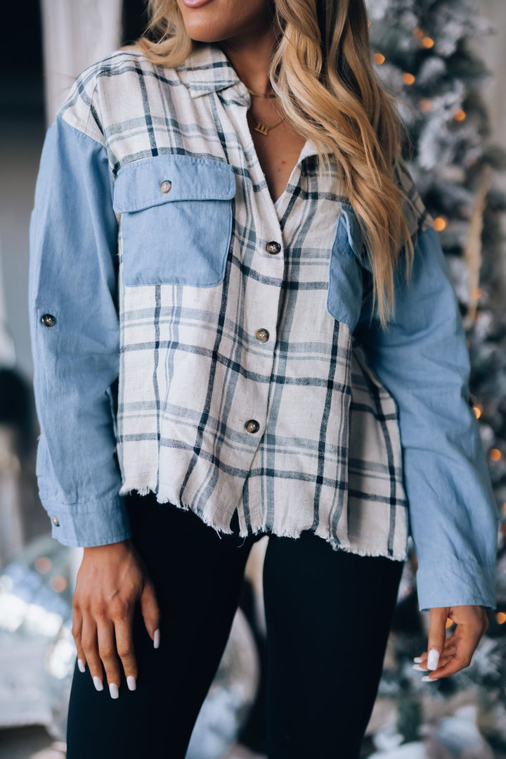 Chill Out Plaid Denim Button Up FINAL SALE