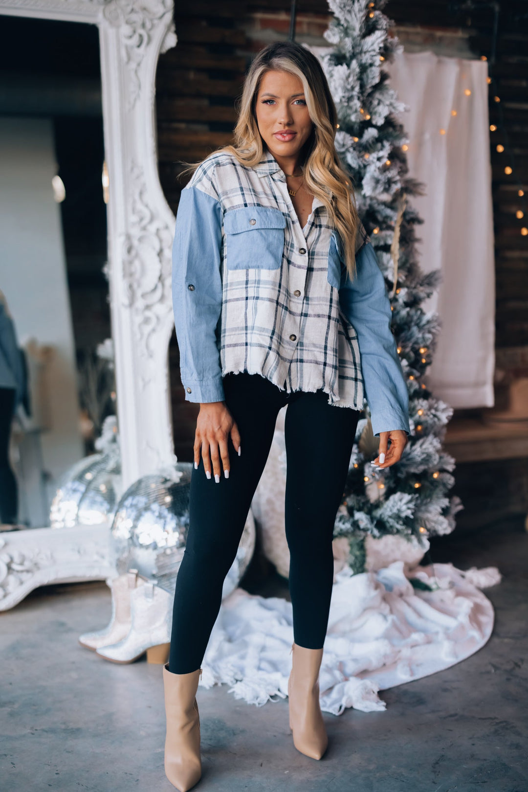 Chill Out Plaid Denim Button Up FINAL SALE