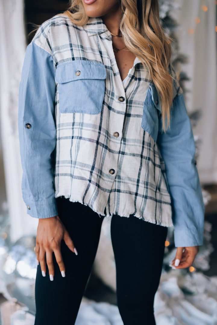 Chill Out Plaid Denim Button Up FINAL SALE