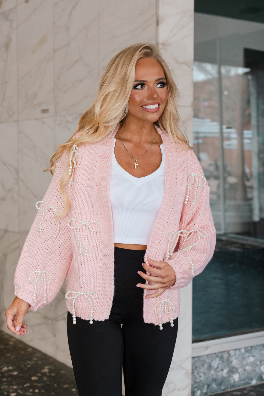 So Sweet Pearl Bow Cardigan