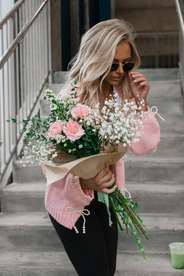 So Sweet Pearl Bow Cardigan