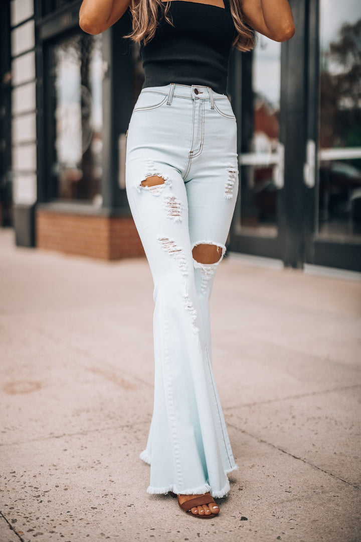 Rodeo Distressed Bell Bottoms (Light Wash)