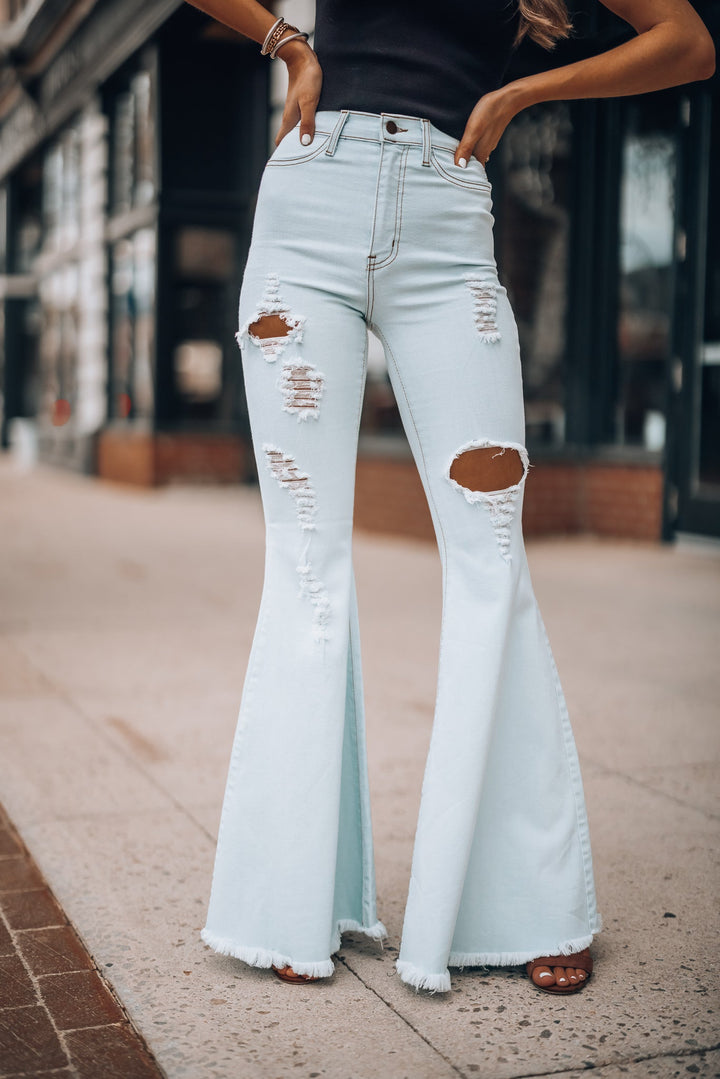 Rodeo Distressed Bell Bottoms (Light Wash)