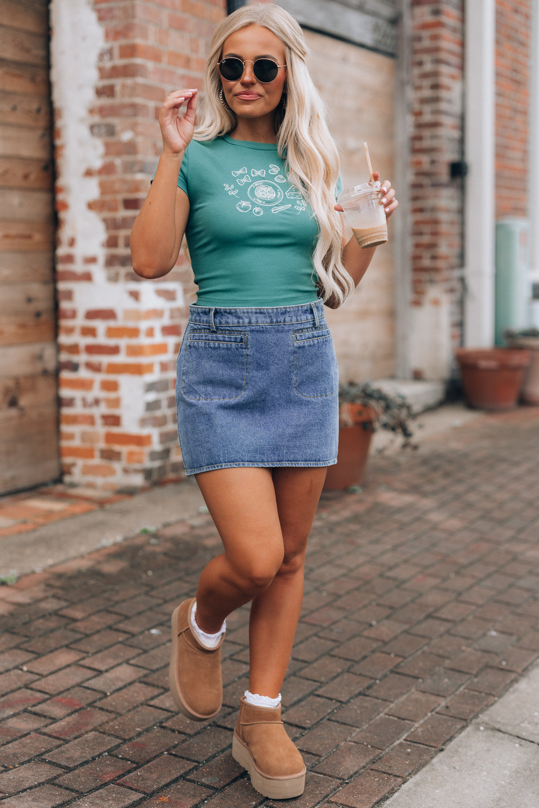 High Waist Denim Mini Skirt