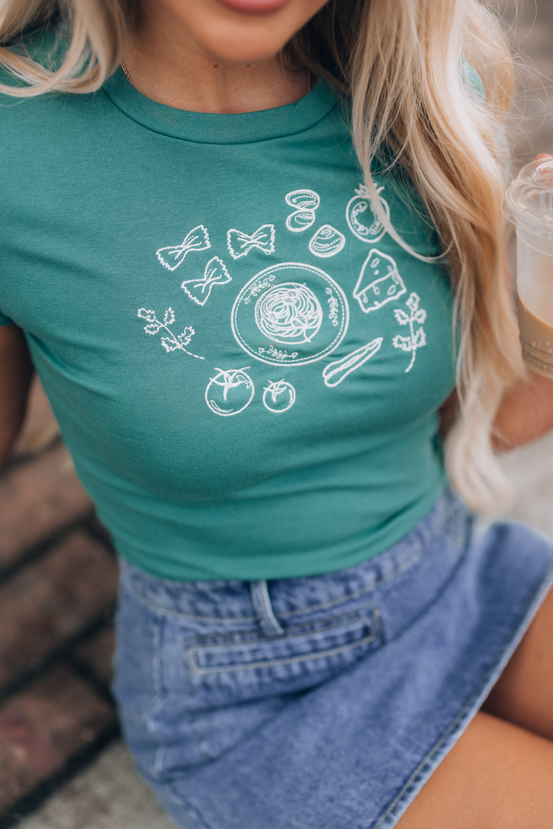 Picnic Embroidered Baby Tee