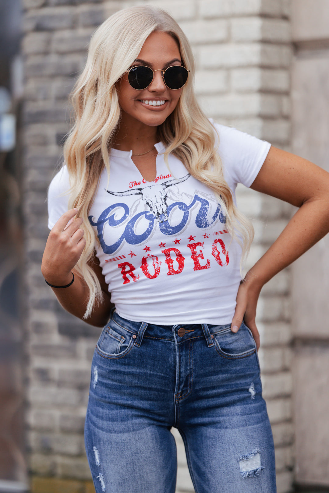 Coors Rodeo V-Neck Crop Top