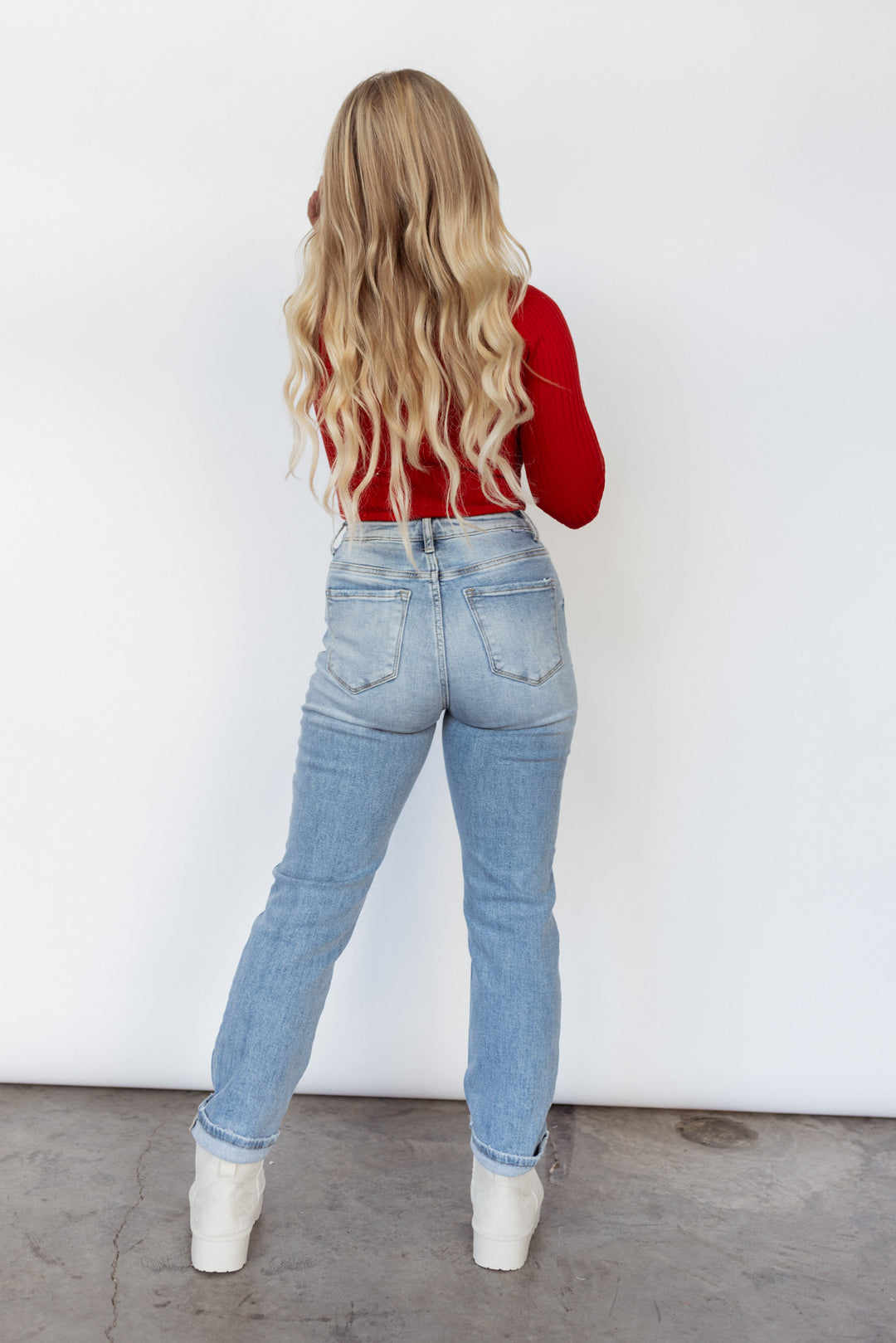 Love You More Turtleneck Bodysuit (Red) FINAL SALE