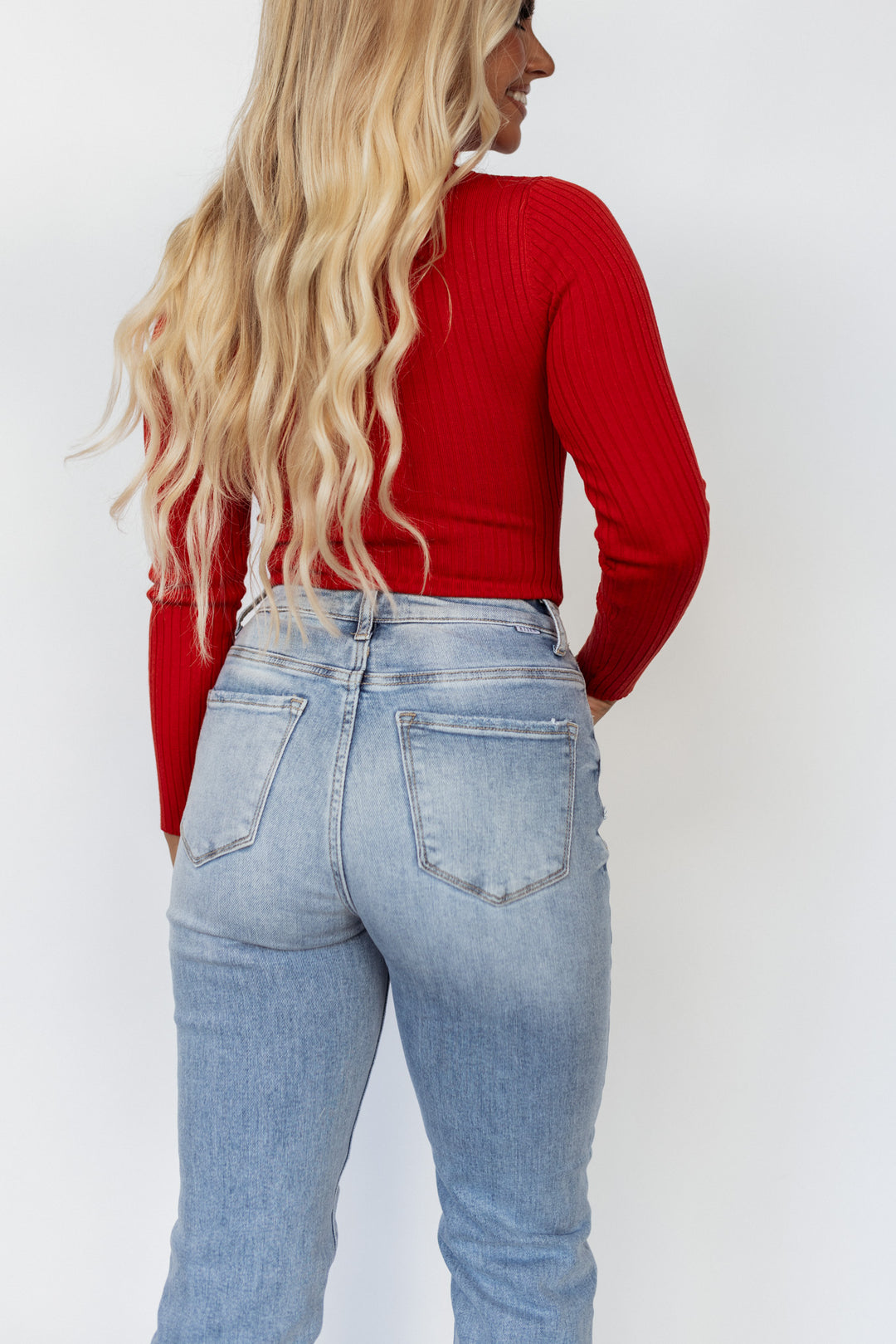 Love You More Turtleneck Bodysuit (Red) FINAL SALE