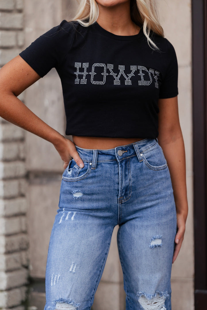 Howdy Rhinestone Crop Top