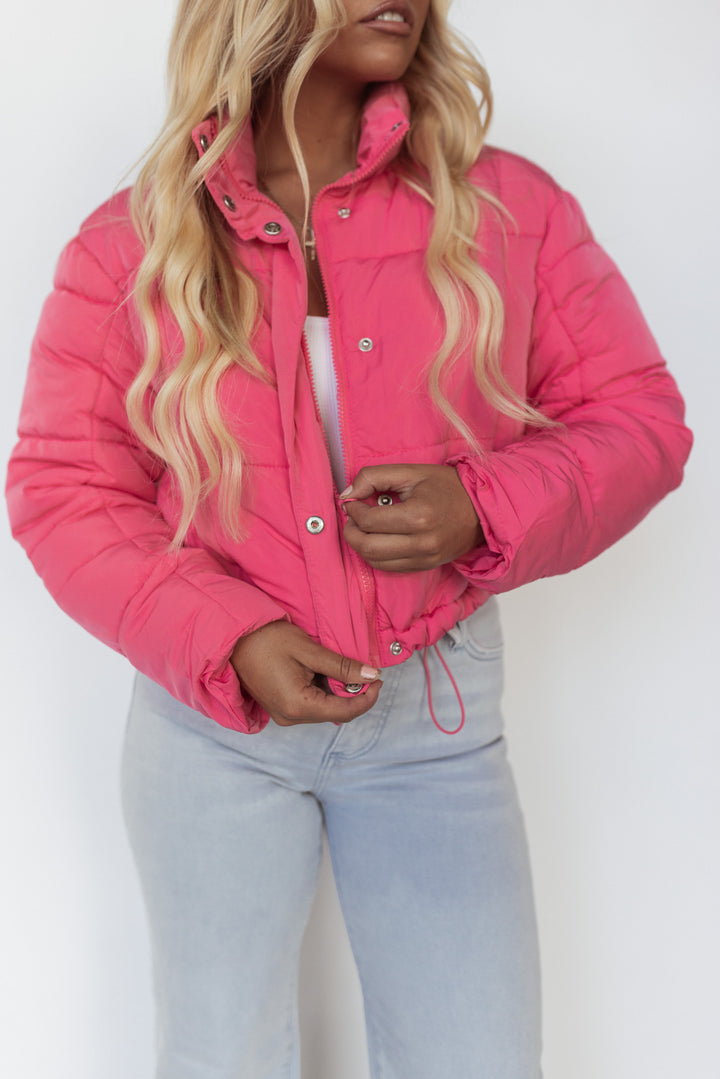 On The Go Puffer Jacket (Pink) FINAL SALE