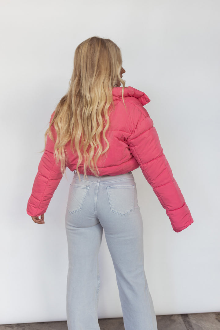 On The Go Puffer Jacket (Pink) FINAL SALE