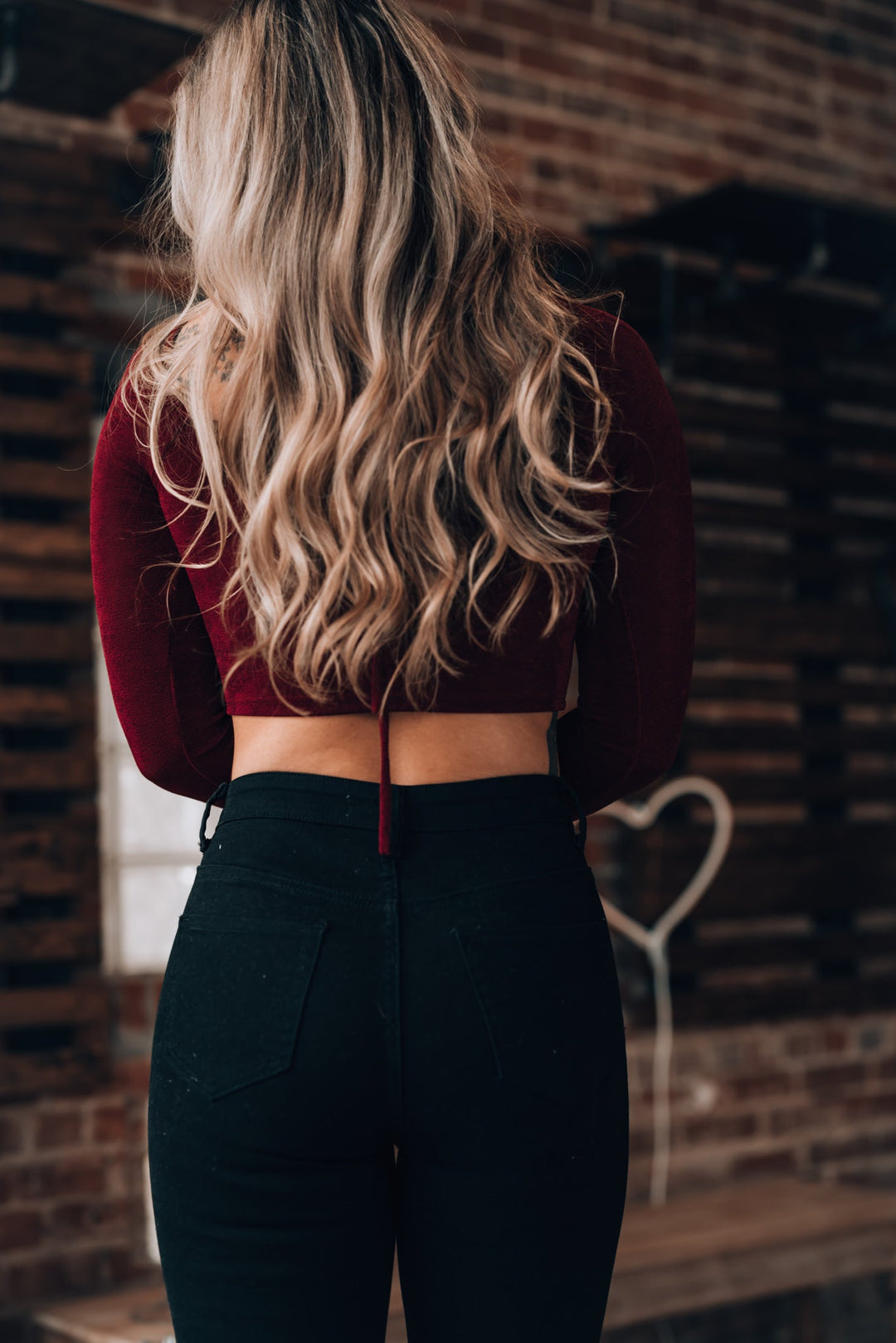 Fiona Wrap Crop Top (Wine) FINAL SALE