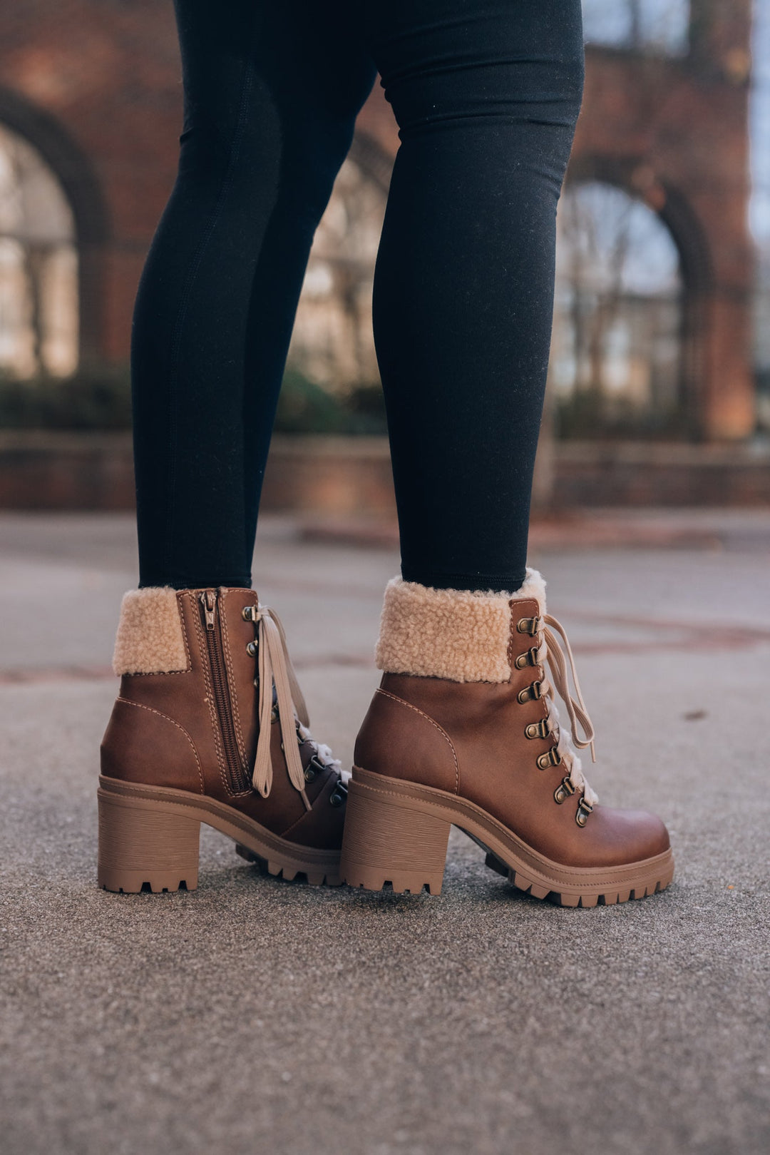 Gentry Lace Up Booties (Brown) FINAL SALE