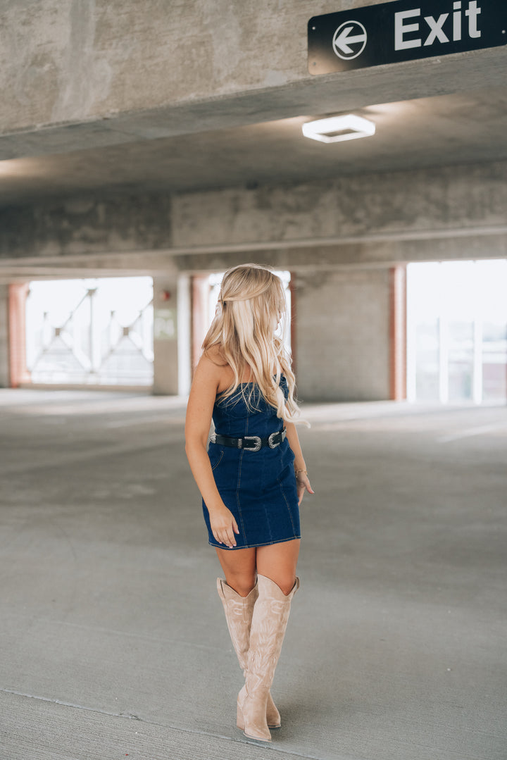 Hazel Denim Bustier Dress