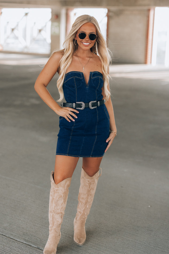 Hazel Denim Bustier Dress