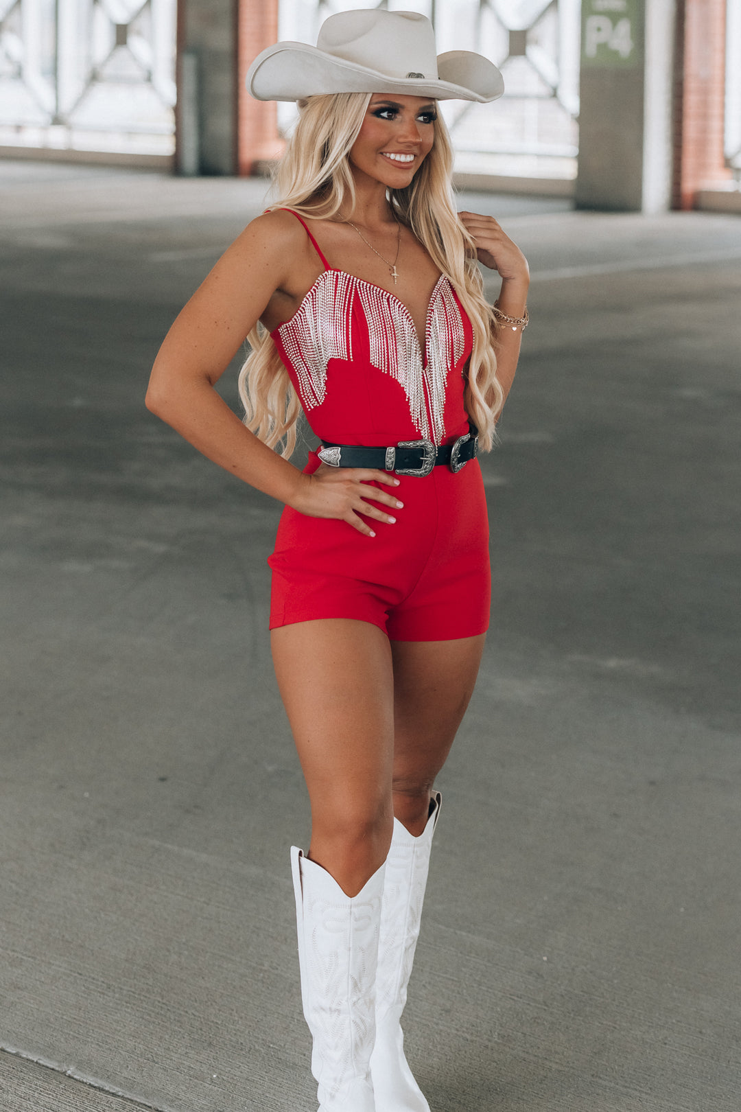 Hot Stuff Rhinestone Romper