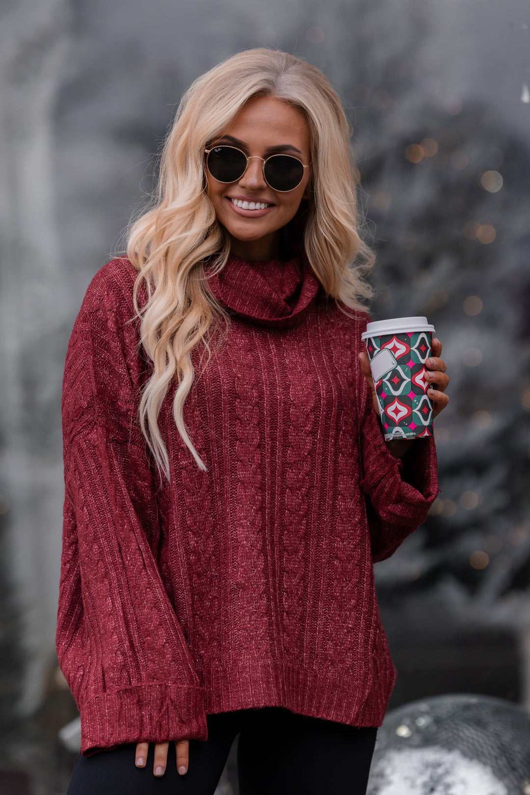 Grateful Gather Knit Sweater (Wine) FINAL SALE