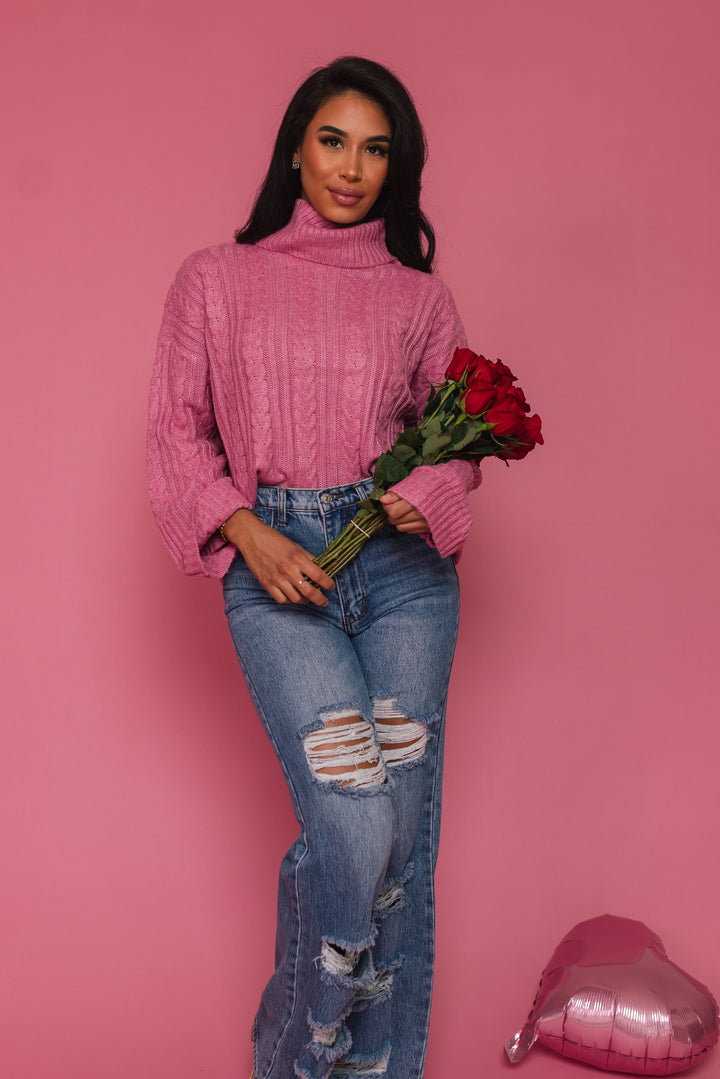 Forever Yours Knit Sweater (Rose)