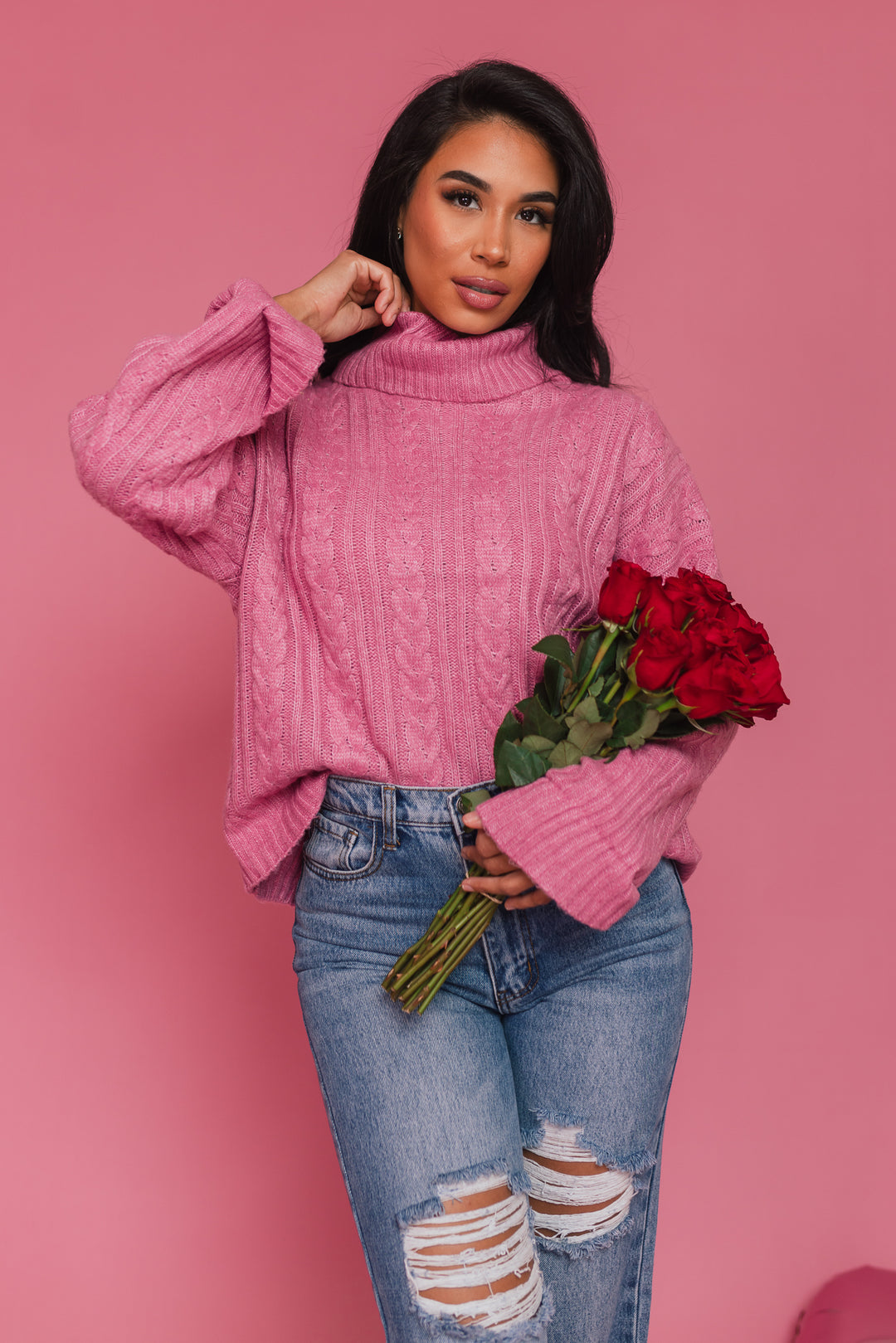 Forever Yours Knit Sweater (Rose)