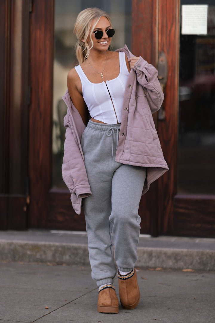 Fleece Essential Sweatpants (Heather Grey) FINAL SALE