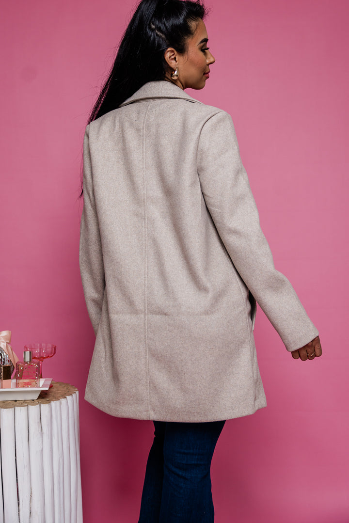 Keep Me Warm Lapel Trench Coat (Oatmeal)