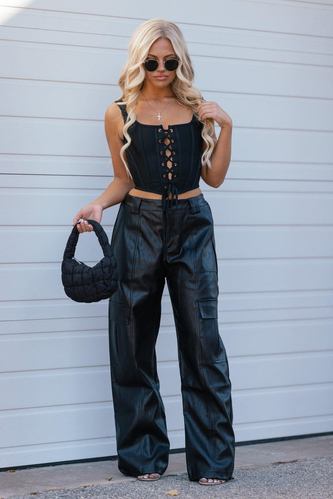 Couture Lace Up Corset Top (Black)