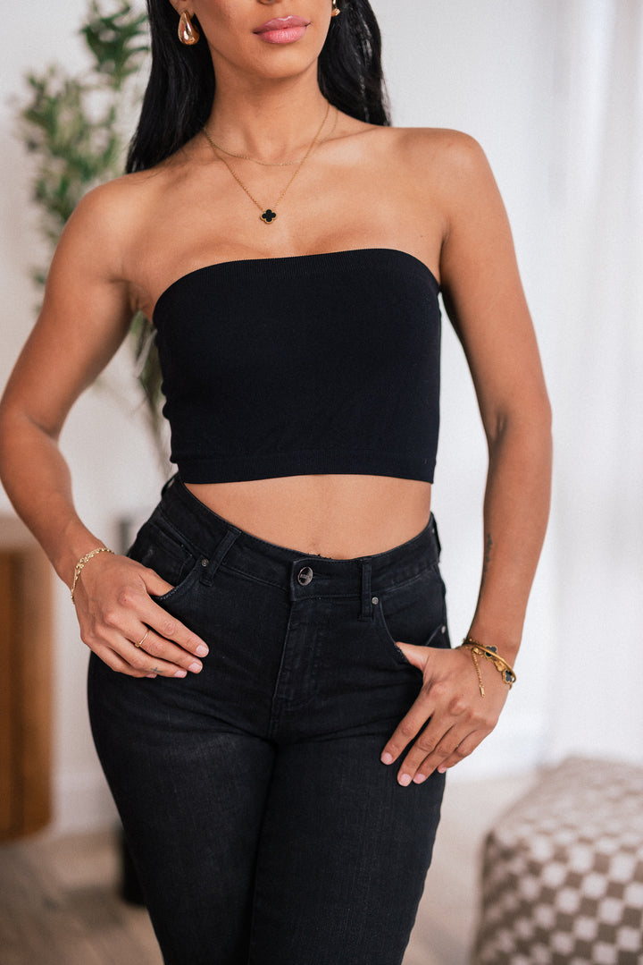 Basic Seamless Bandeau Top (Black)