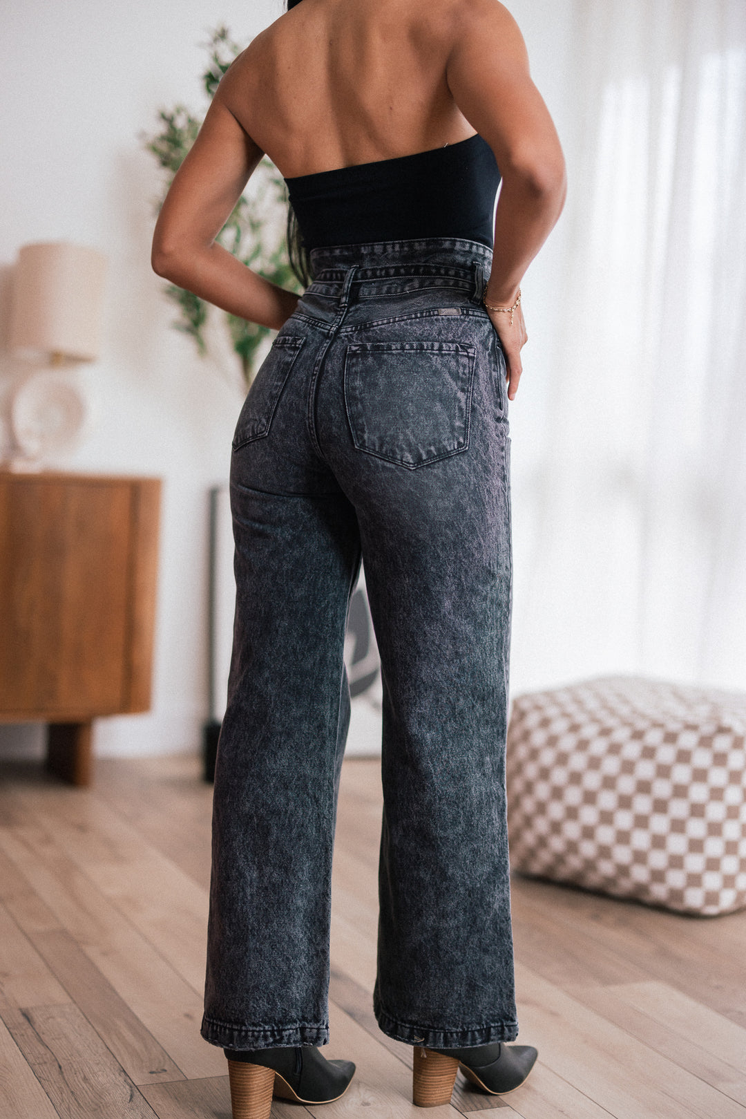 Monica High Rise Wide Denim Pants