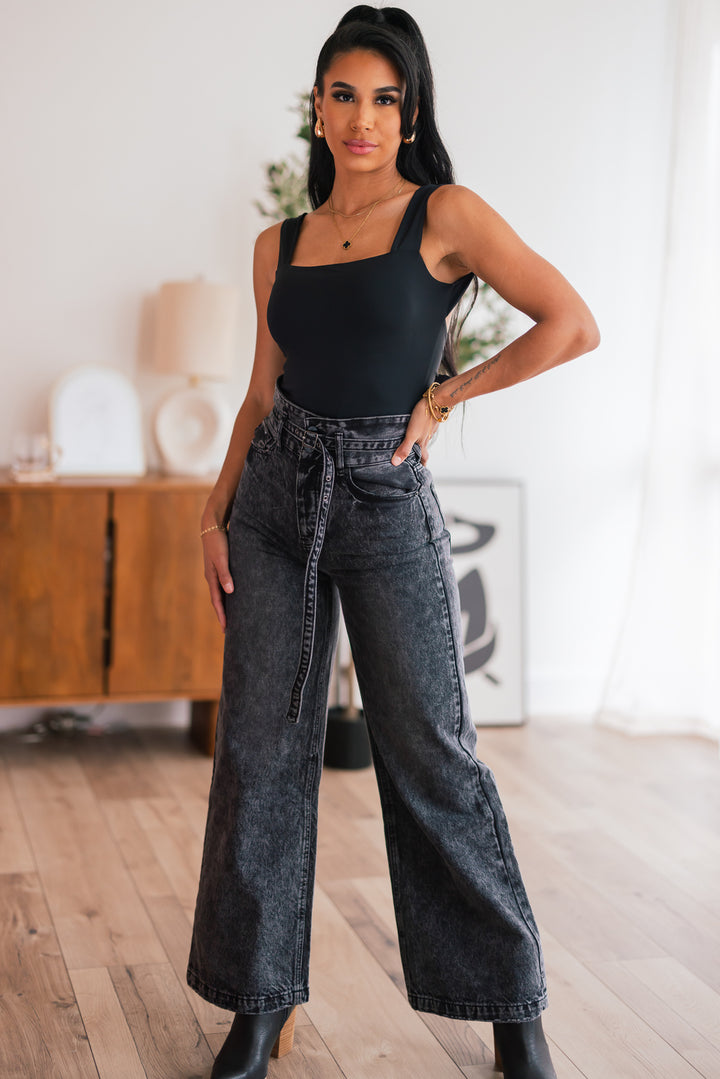 Monica High Rise Wide Denim Pants