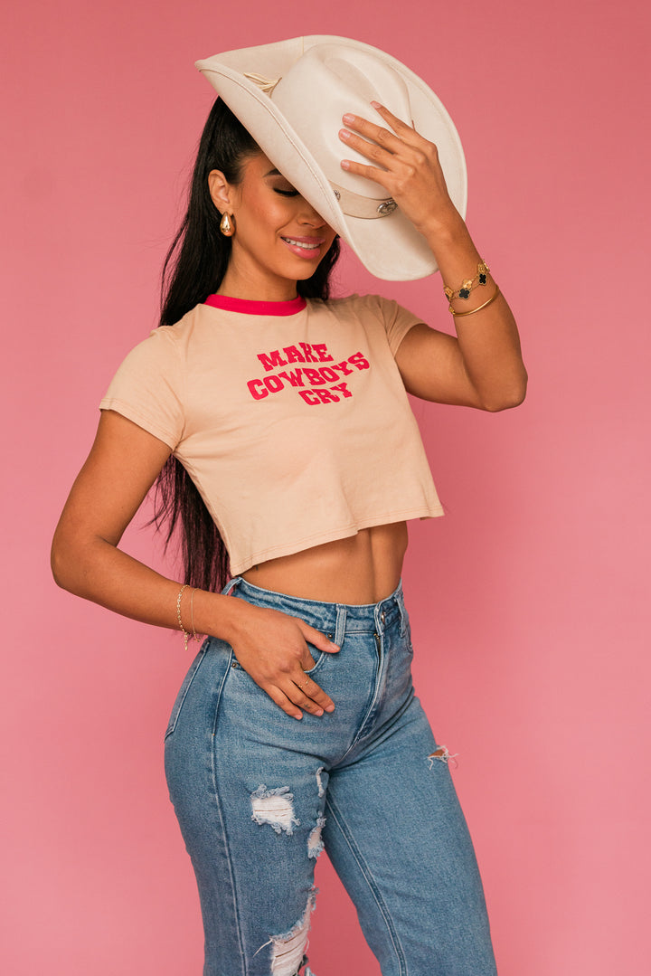 Make Cowboys Cry Crop Tee