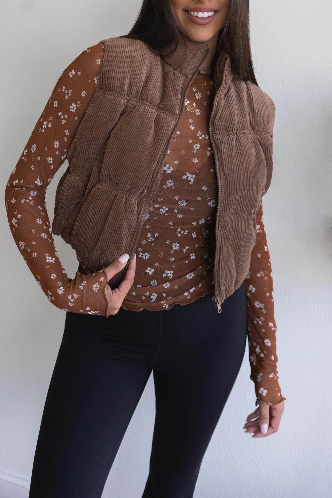 Toasted Marshmallow Corduroy Vest (Cocoa)