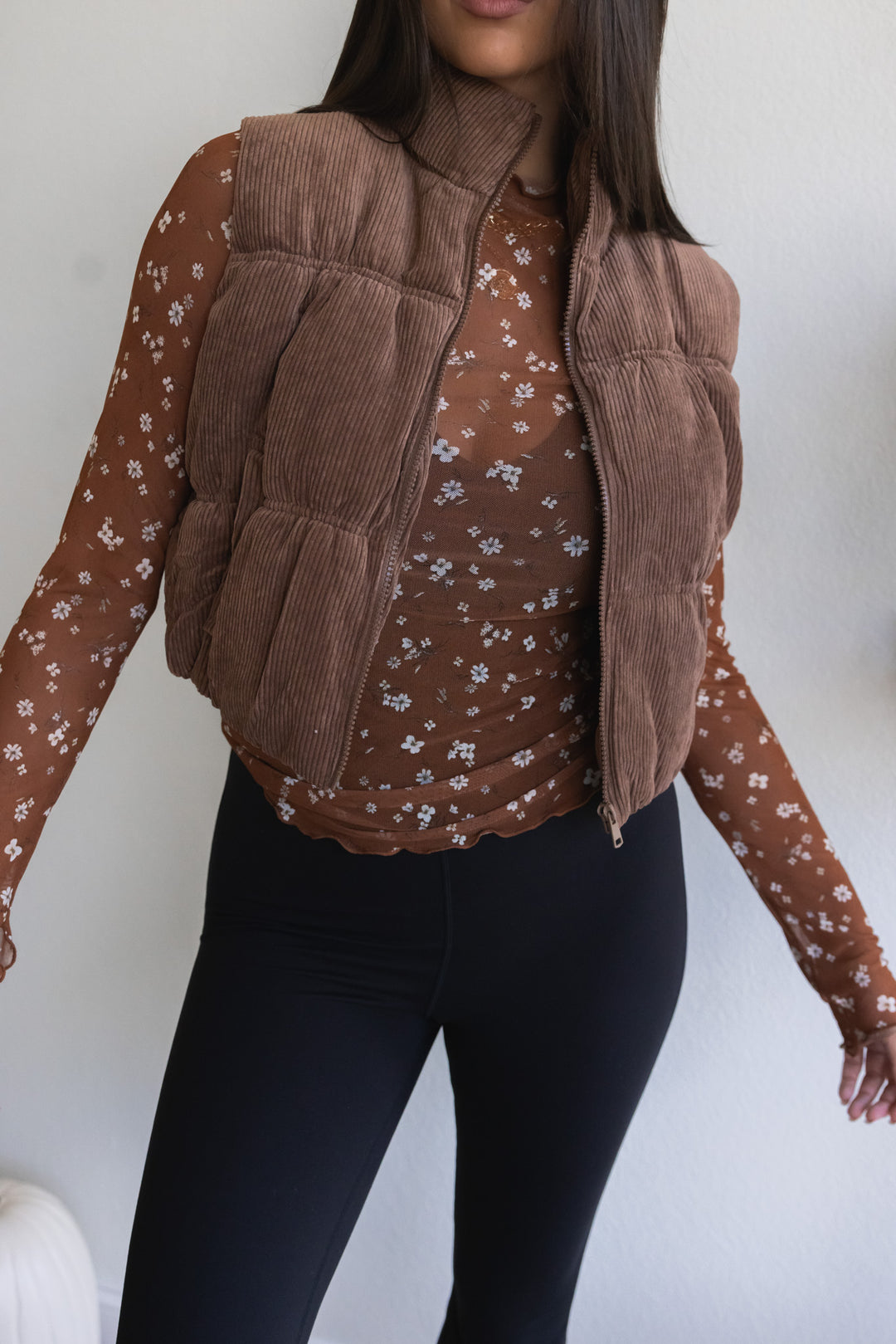 Toasted Marshmallow Corduroy Vest (Cocoa)