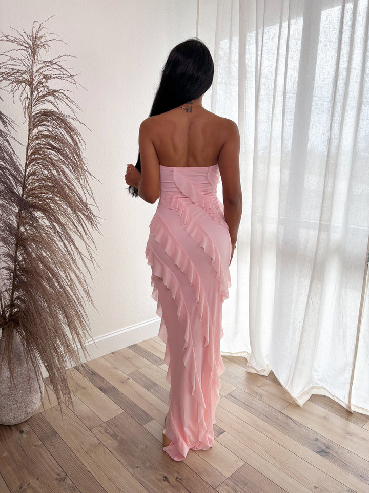 For The Frills Maxi Dress (Pink)