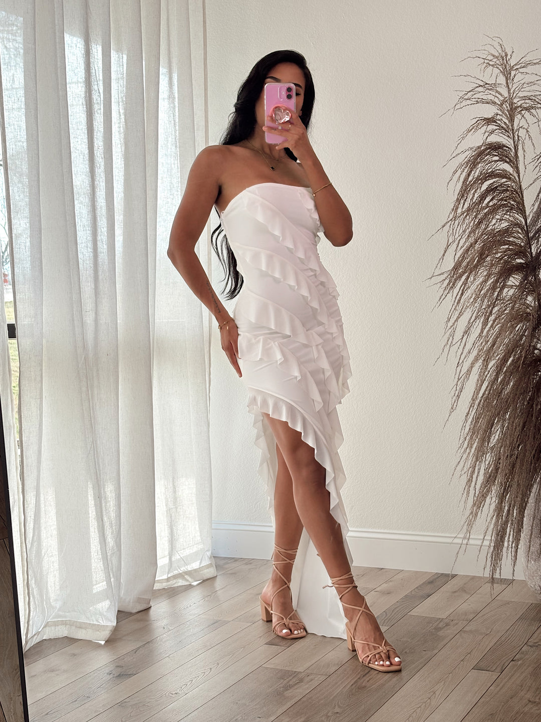 For The Frills Maxi Dress (White)