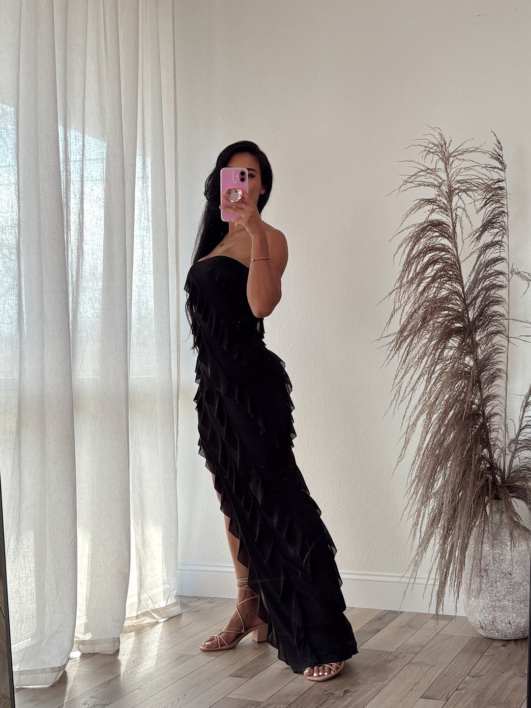 For The Frills Maxi Dress (Black)