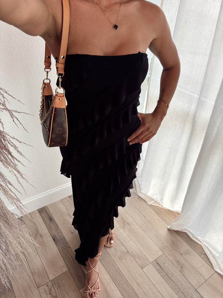 For The Frills Maxi Dress (Black)