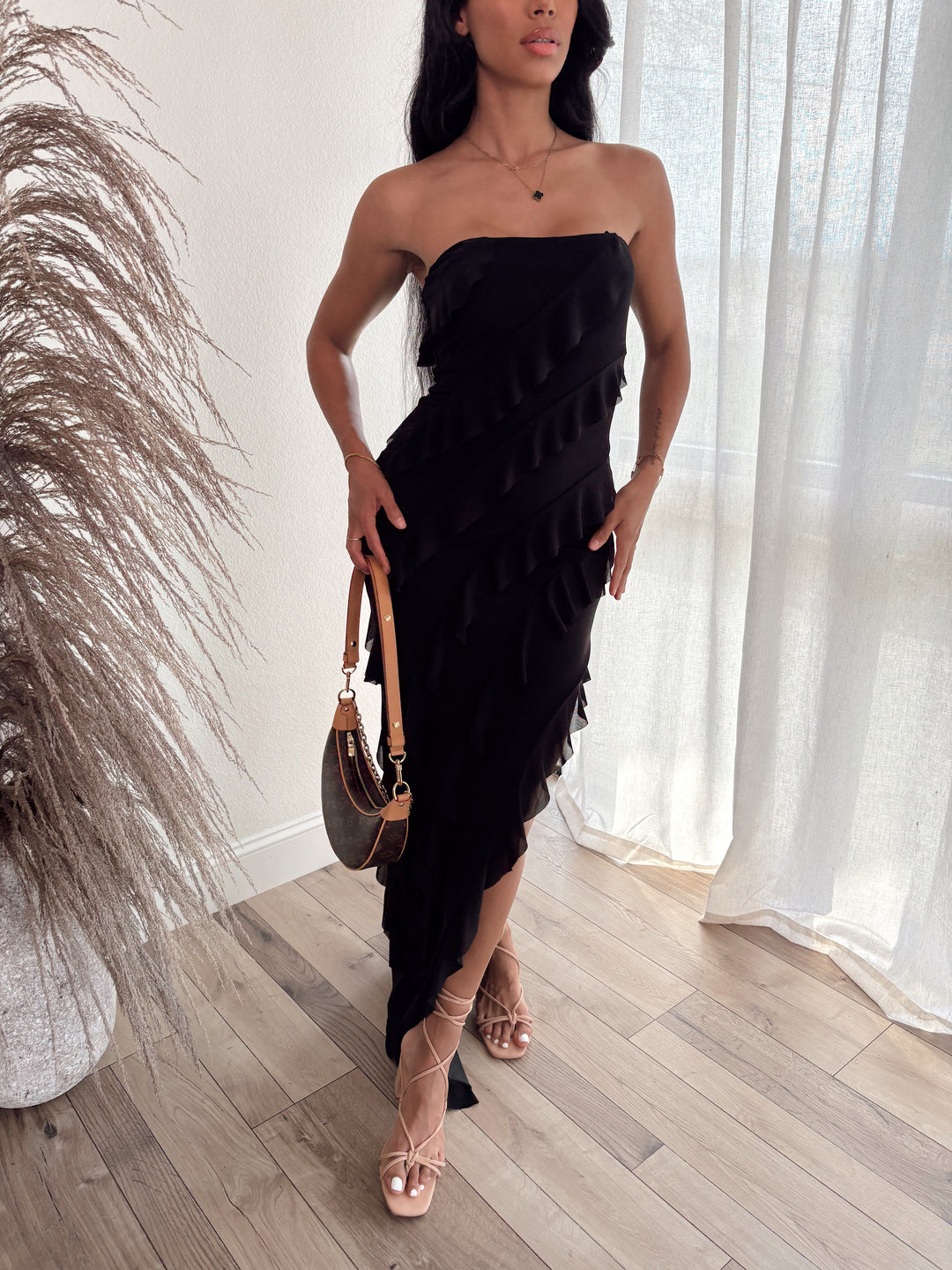 For The Frills Maxi Dress (Black)