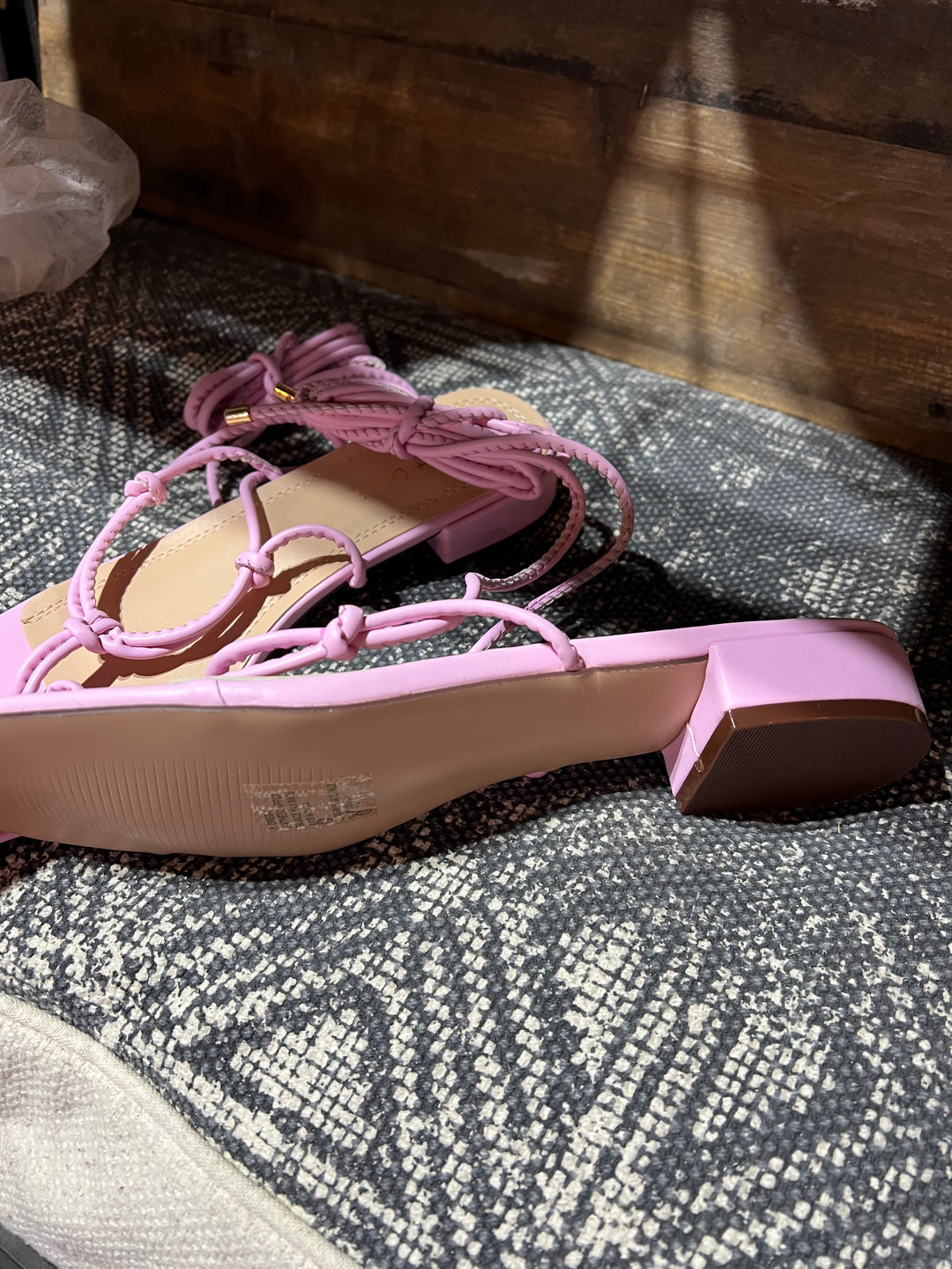 Flores Baby Pink Strappy Sandal - Size 10