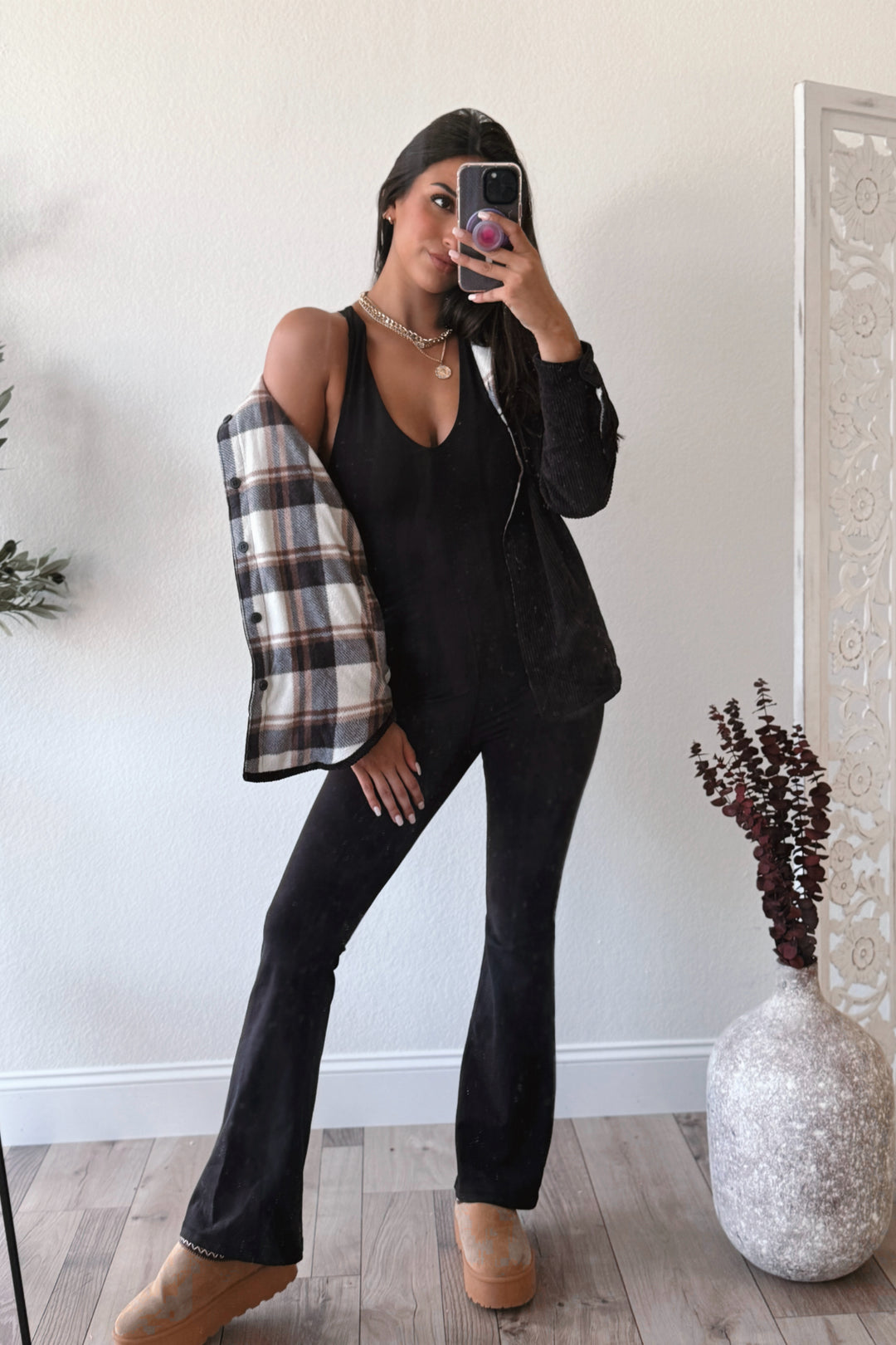 Cinnamon Spice Reversible Plaid Jacket (Black)